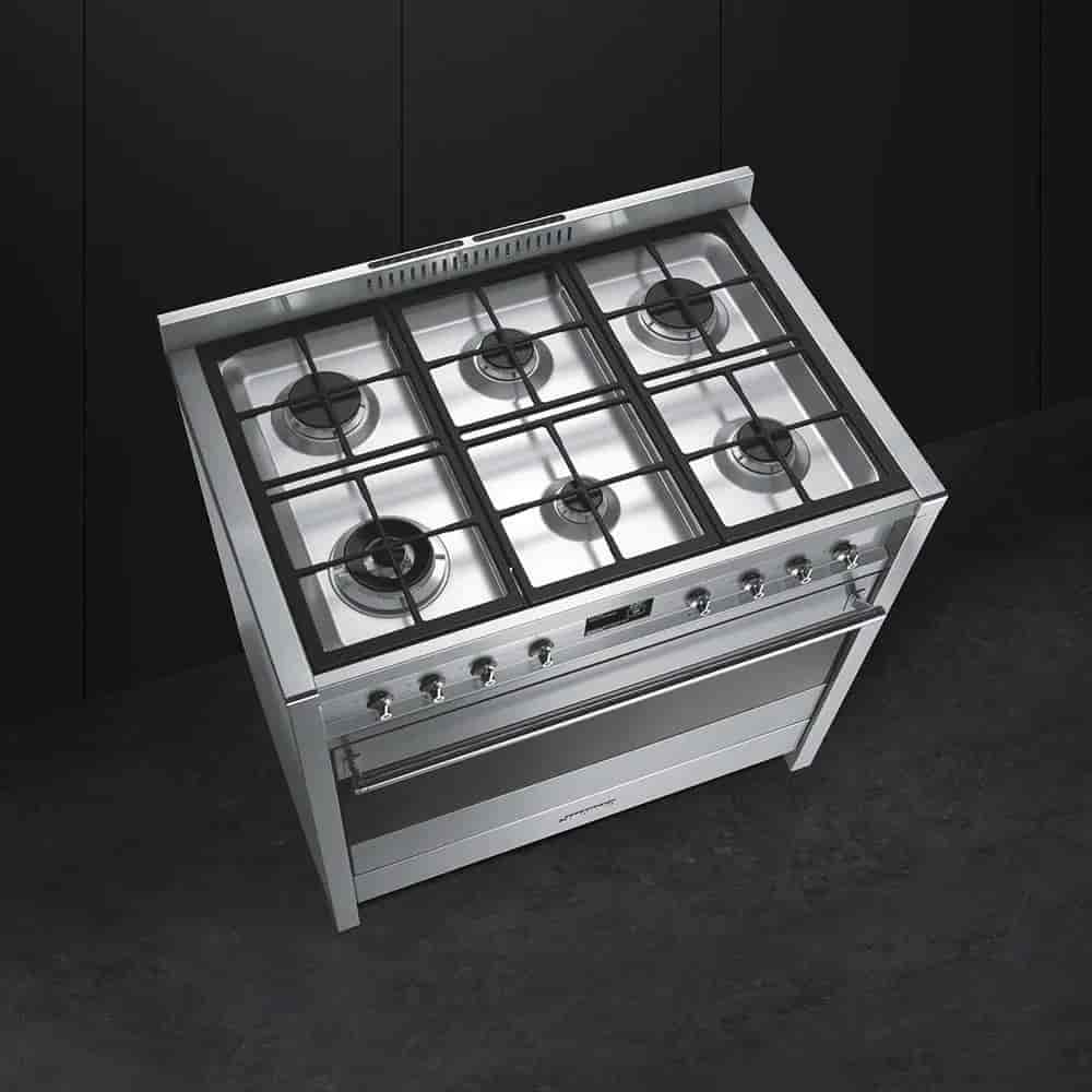 Smeg Gasspis, 90cm Rostfri, A1-9