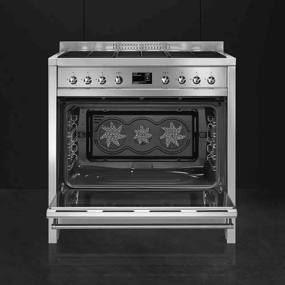 Smeg Gasspis, 90cm Rostfri, A1-9