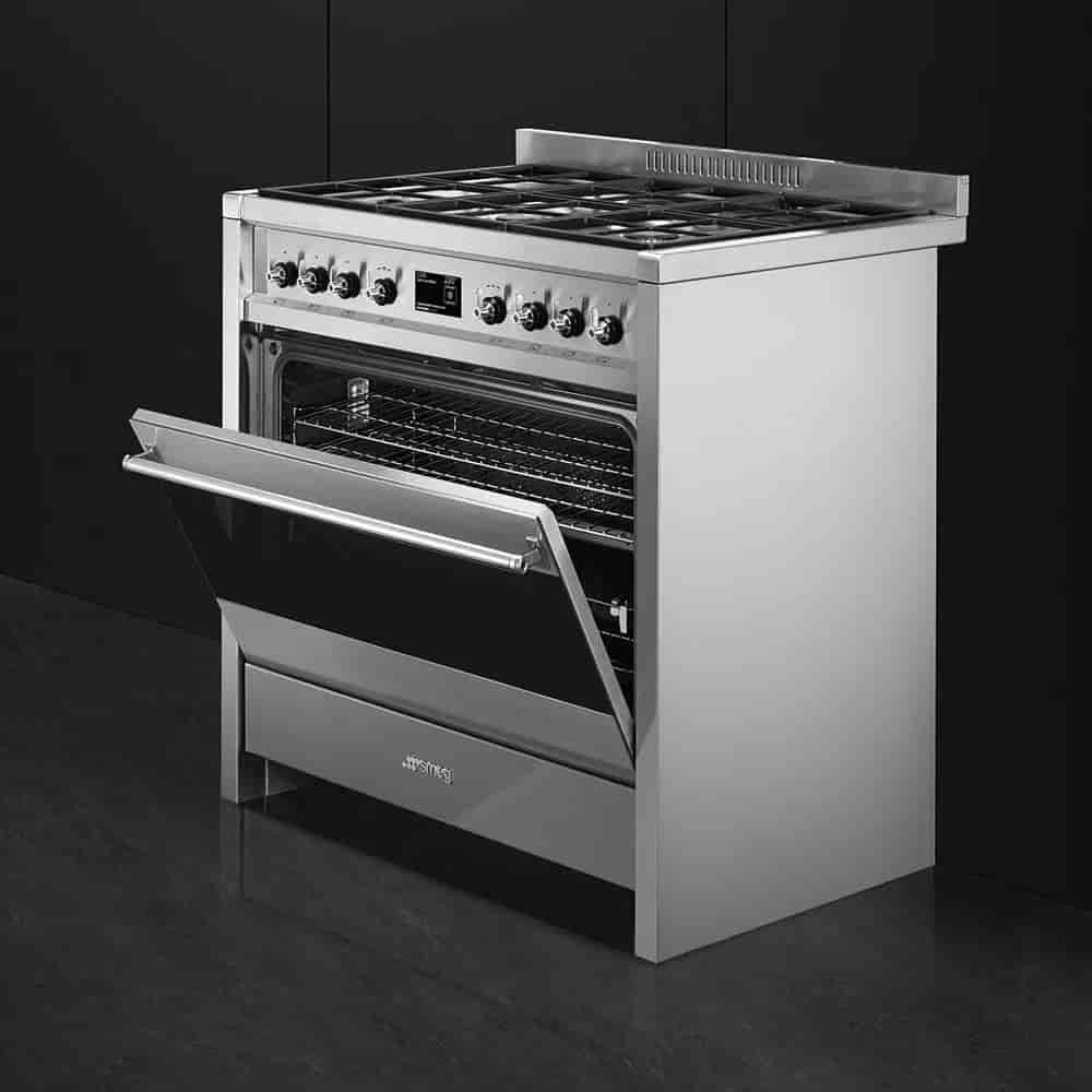 Smeg Gasspis, 90cm Rostfri, A1-9