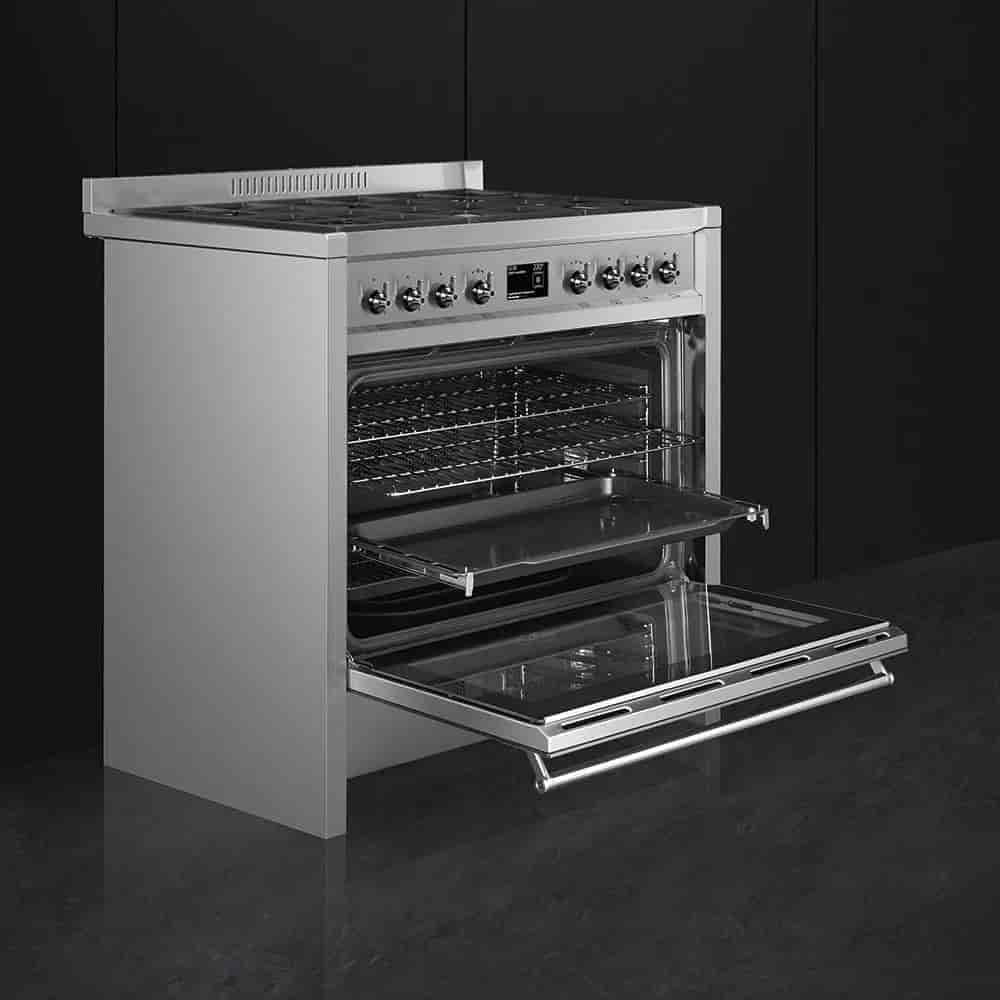 Smeg Gasspis, 90cm Rostfri, A1-9