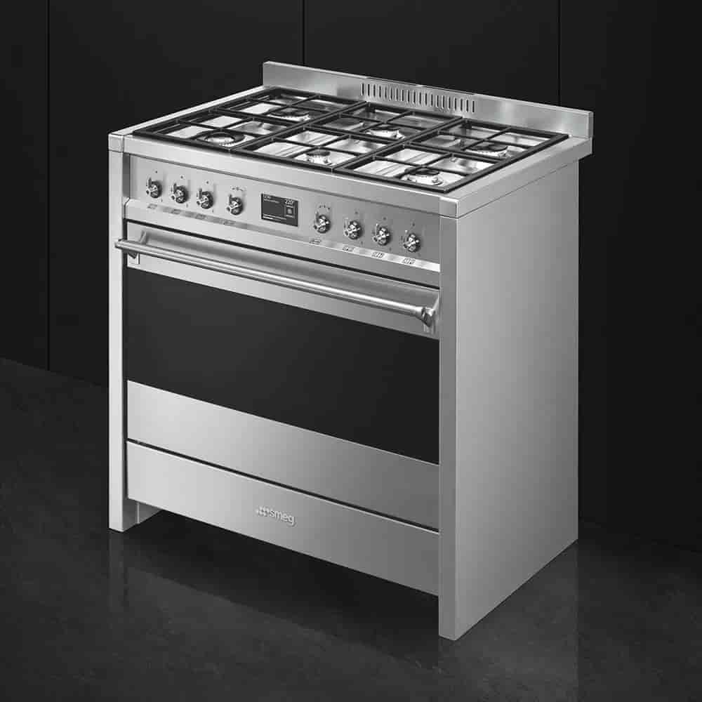 Smeg Gasspis, 90cm Rostfri, A1-9