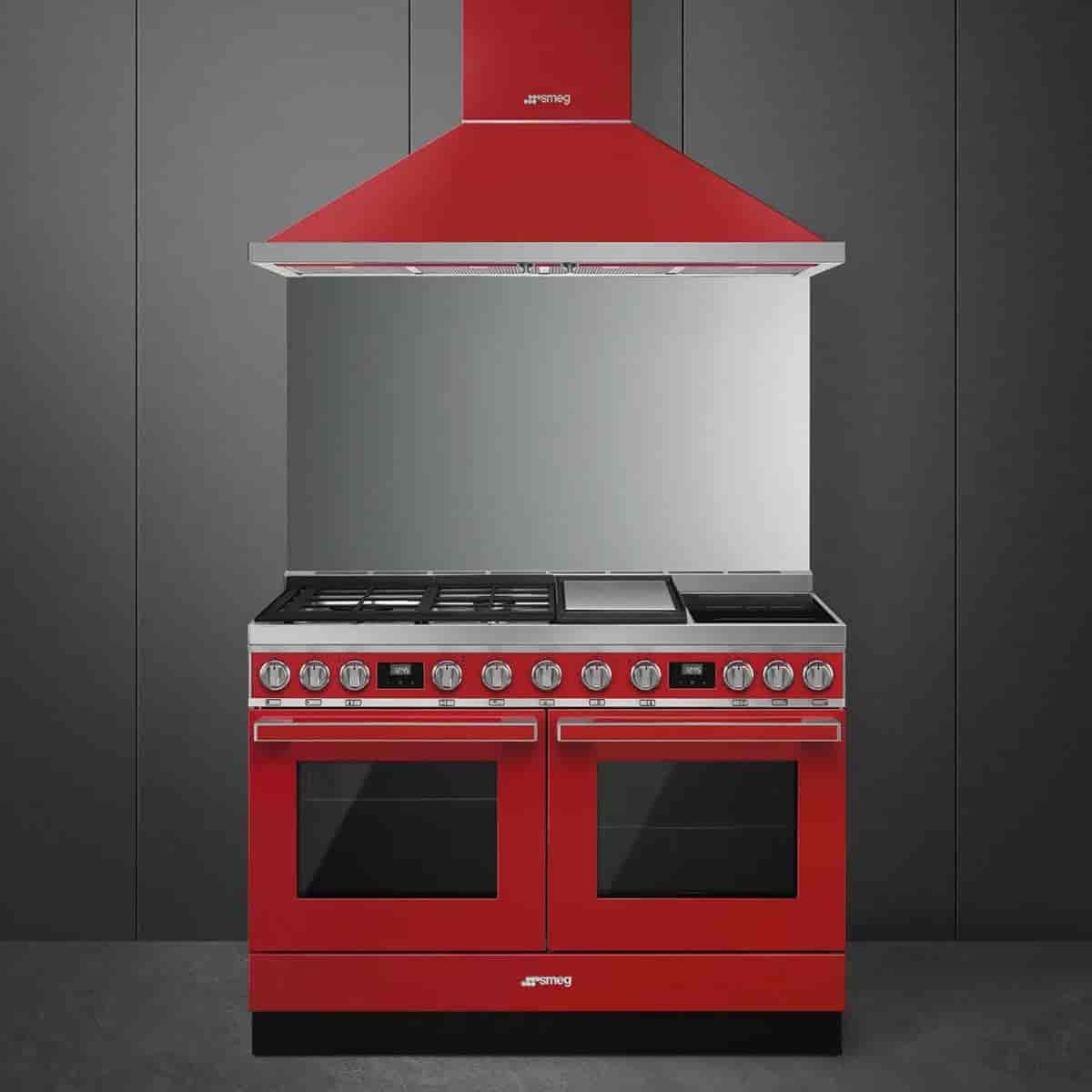 Smeg Portofino, 120cm spis, Röd
