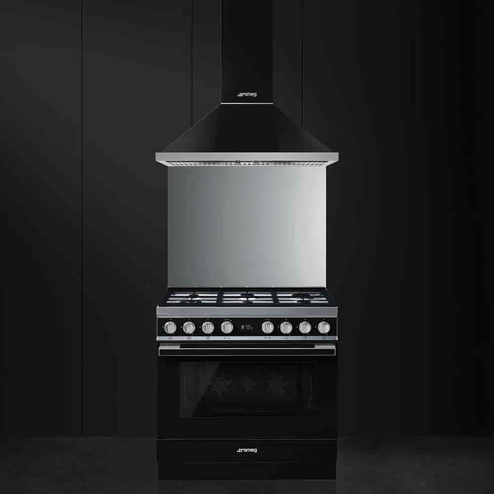 Smeg Portofino Gasspis, 90cm Svart, CPF9GMBL