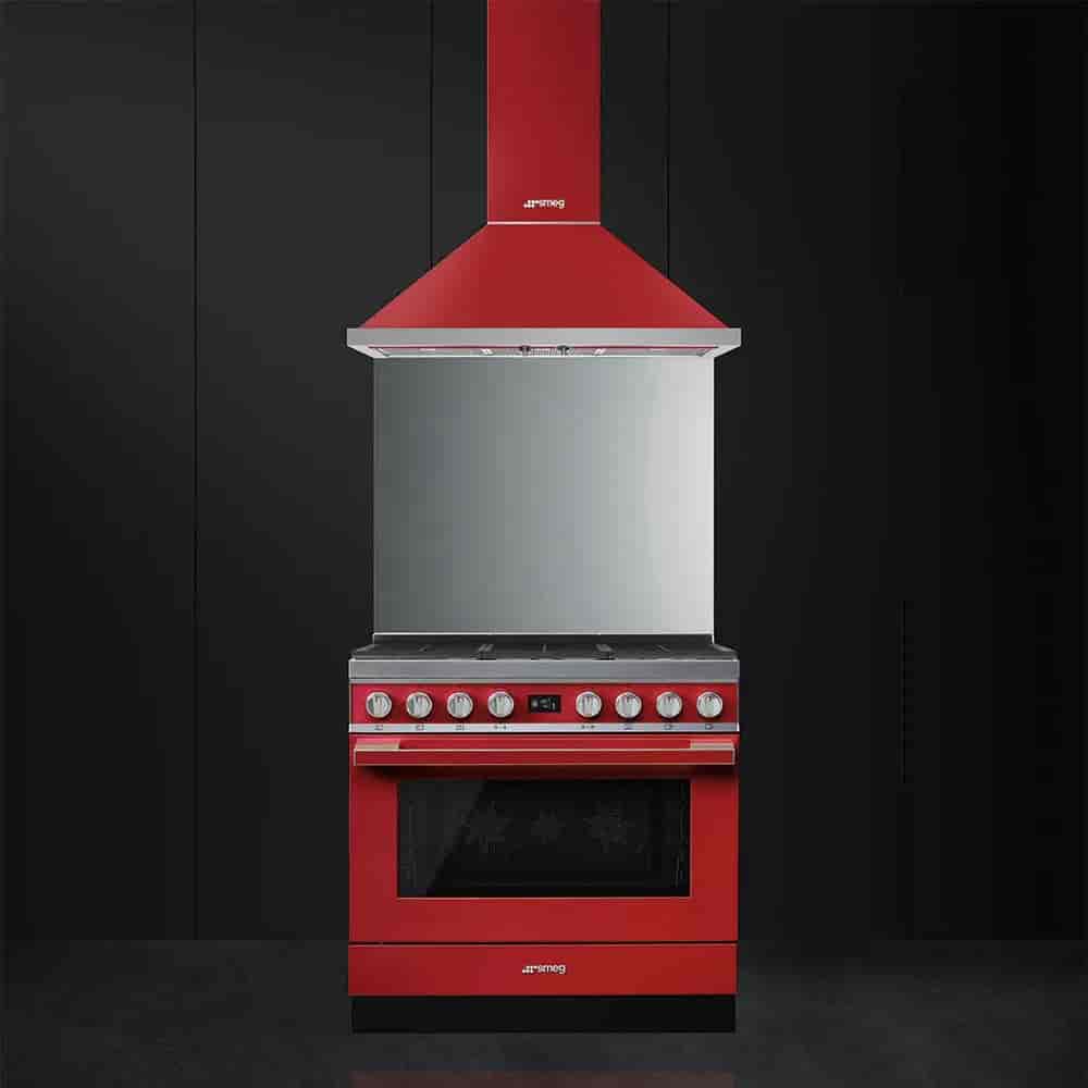 Smeg Portofino Gasspis, 90cm Röd, CPF9GMR