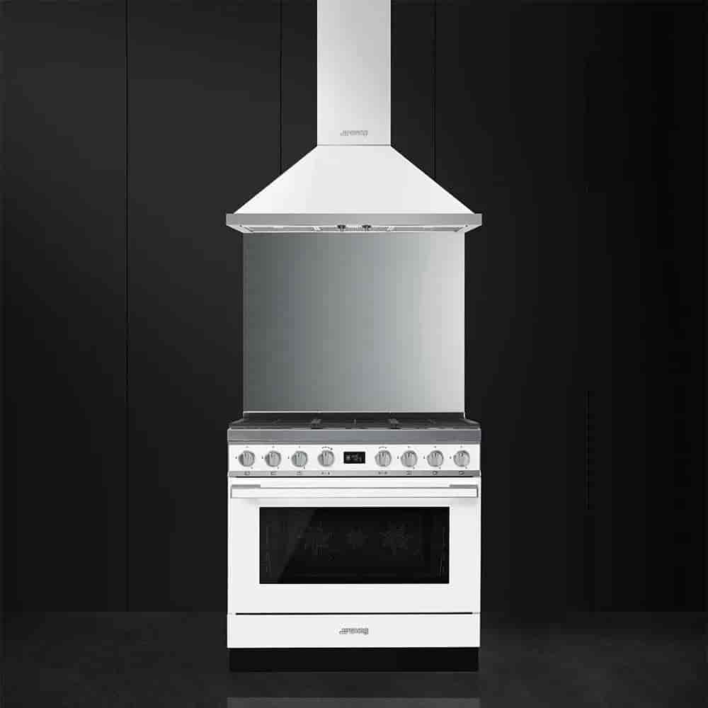 Smeg Portofino Gasspis, Pyrolysugn, 90cm Vit, CPF9GPWH