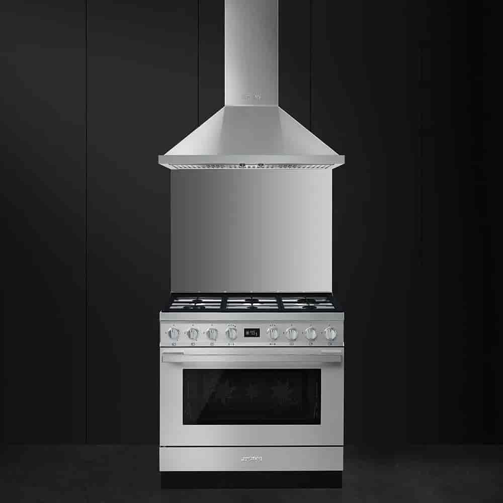 Smeg Portofino Gasspis, Pyrolysugn, 90cm Rostfritt stål, CPF9GPX
