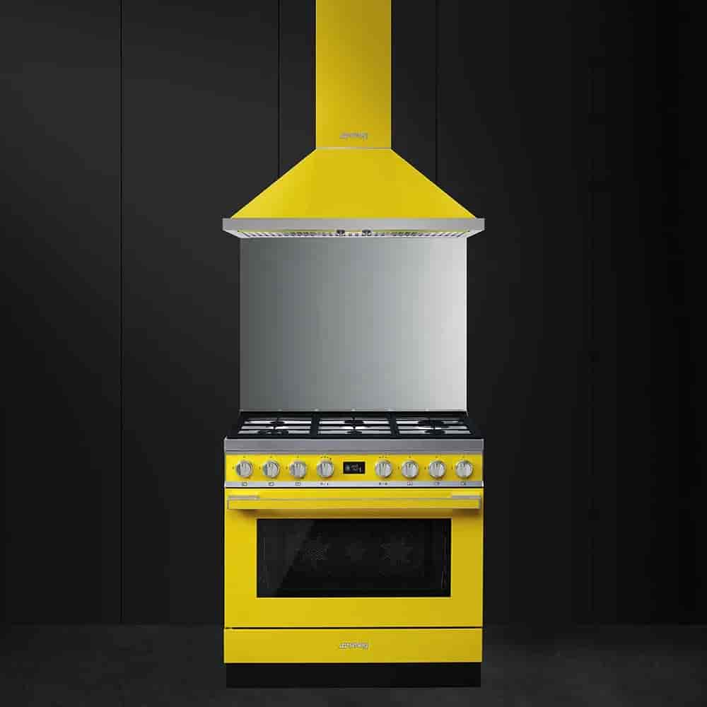 Smeg Portofino Gasspis, 90cm Gul, CPF9GMYW