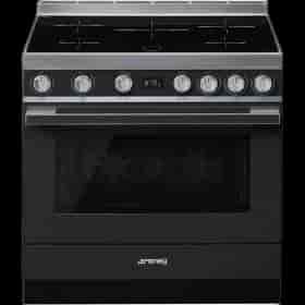 Smeg Portofino Induktionsspis, Pyrolysugn, 90cm, Antracit - CPF9IPAN         