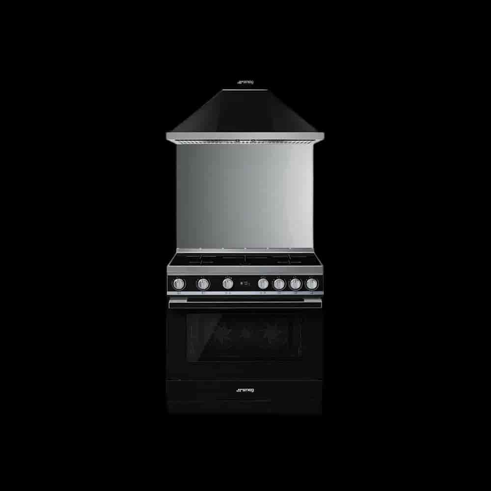 Smeg Portofino Induktionsspis, Pyrolysugn, 90cm, Svart - CPF9IPBL