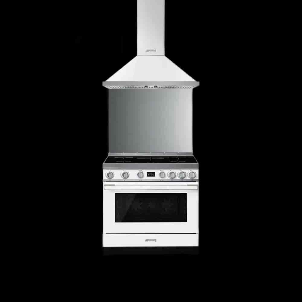 Smeg Portofino Induktionsspis, Pyrolysugn, 90cm, Vit - CPF9IPWH