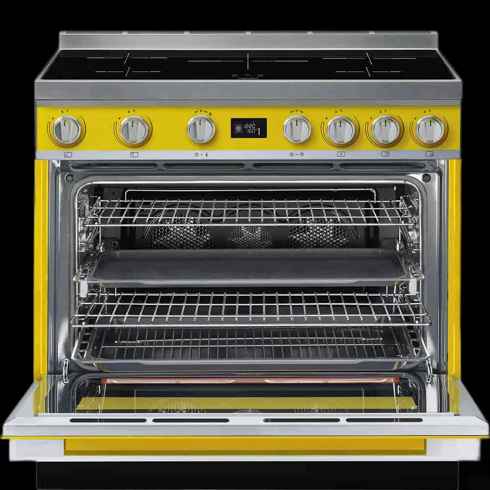 Smeg Portofino Induktionsspis, Pyrolysugn, 90cm, Gul - CPF9IPYW