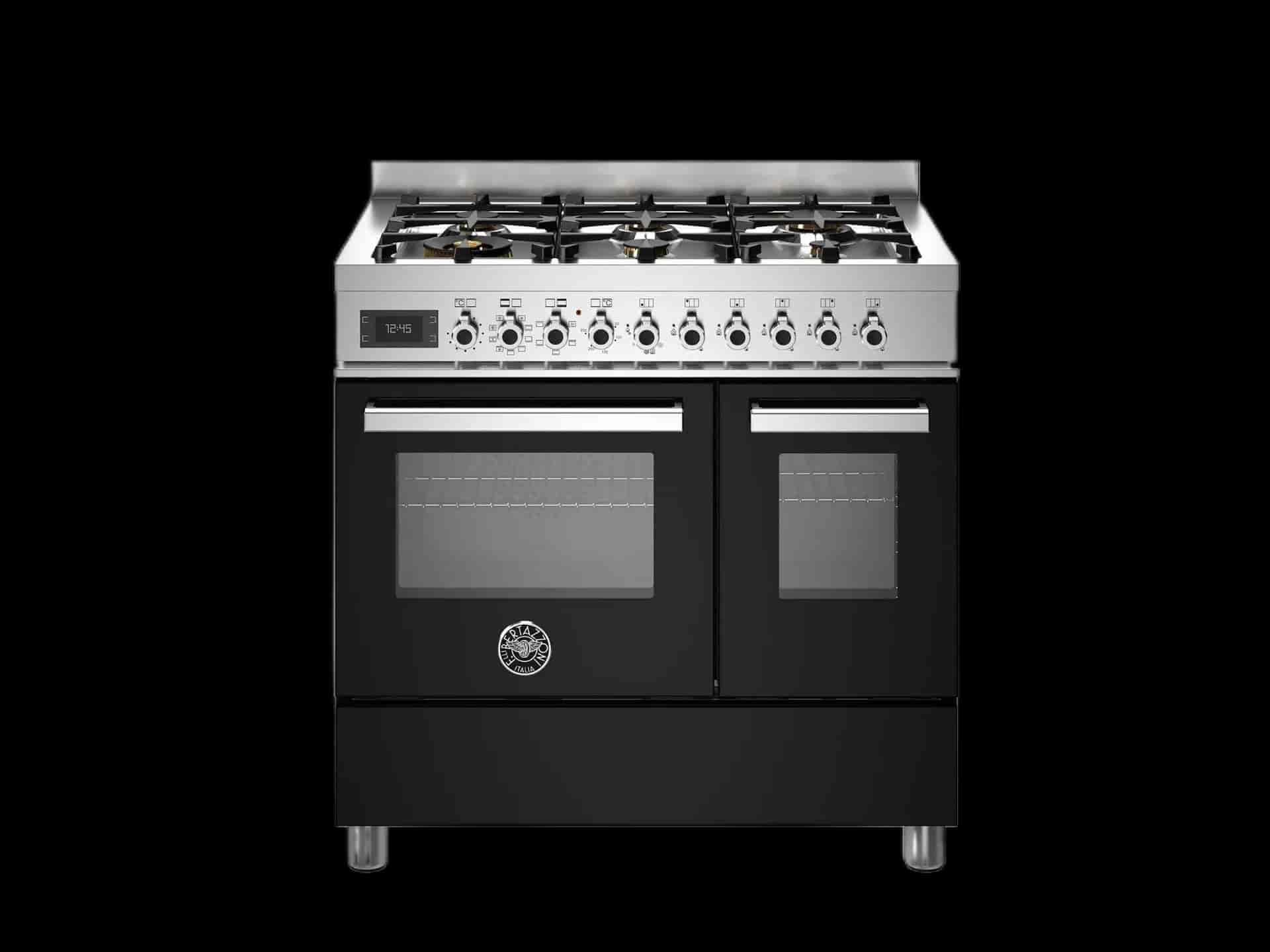 Bertazzoni Professional, Spis 90x60, 2 Ugnar, Svart