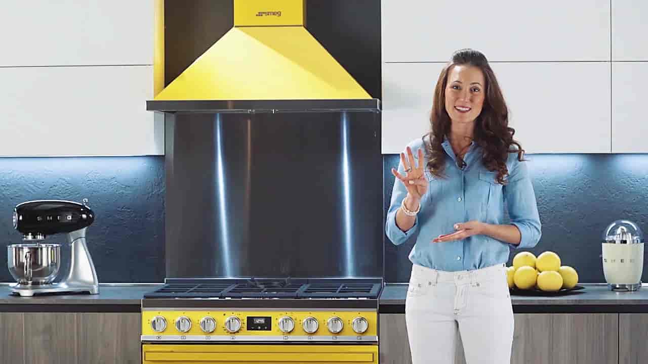Smeg Portofino Gasspis, 90cm Gul, CPF9GMYW