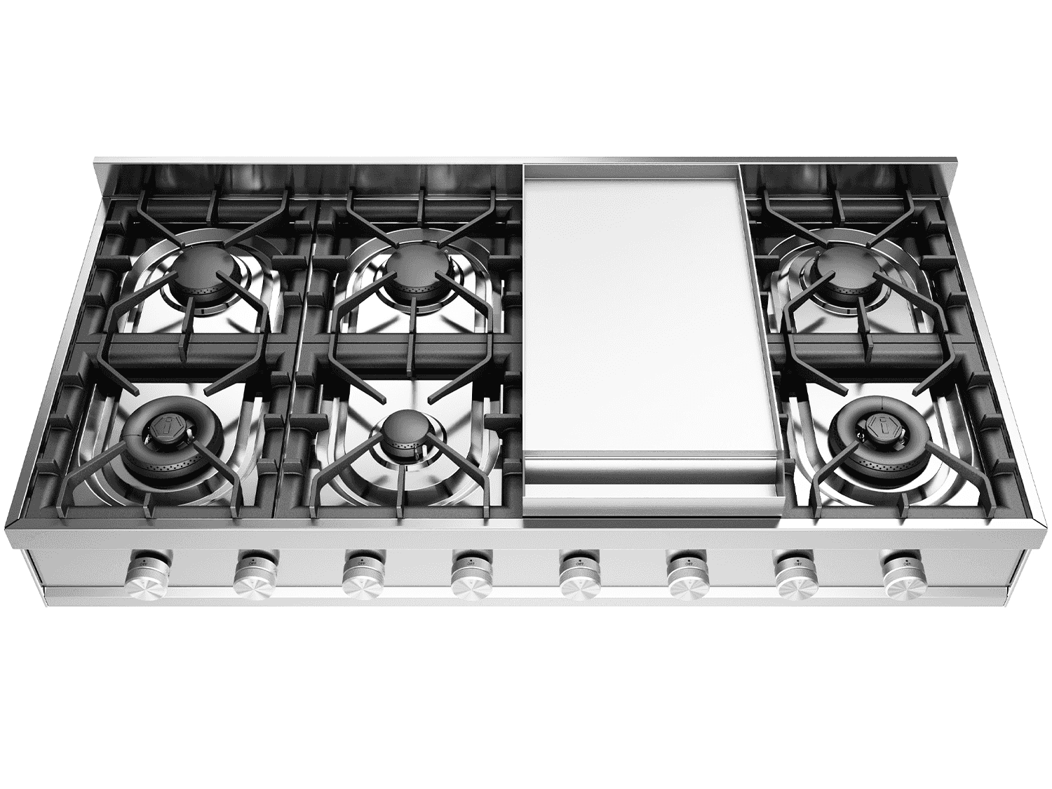 Ilve, Professional Plus gashäll/bänkhäll 120, 6 brännare + stekbord (2 brännare under), dual