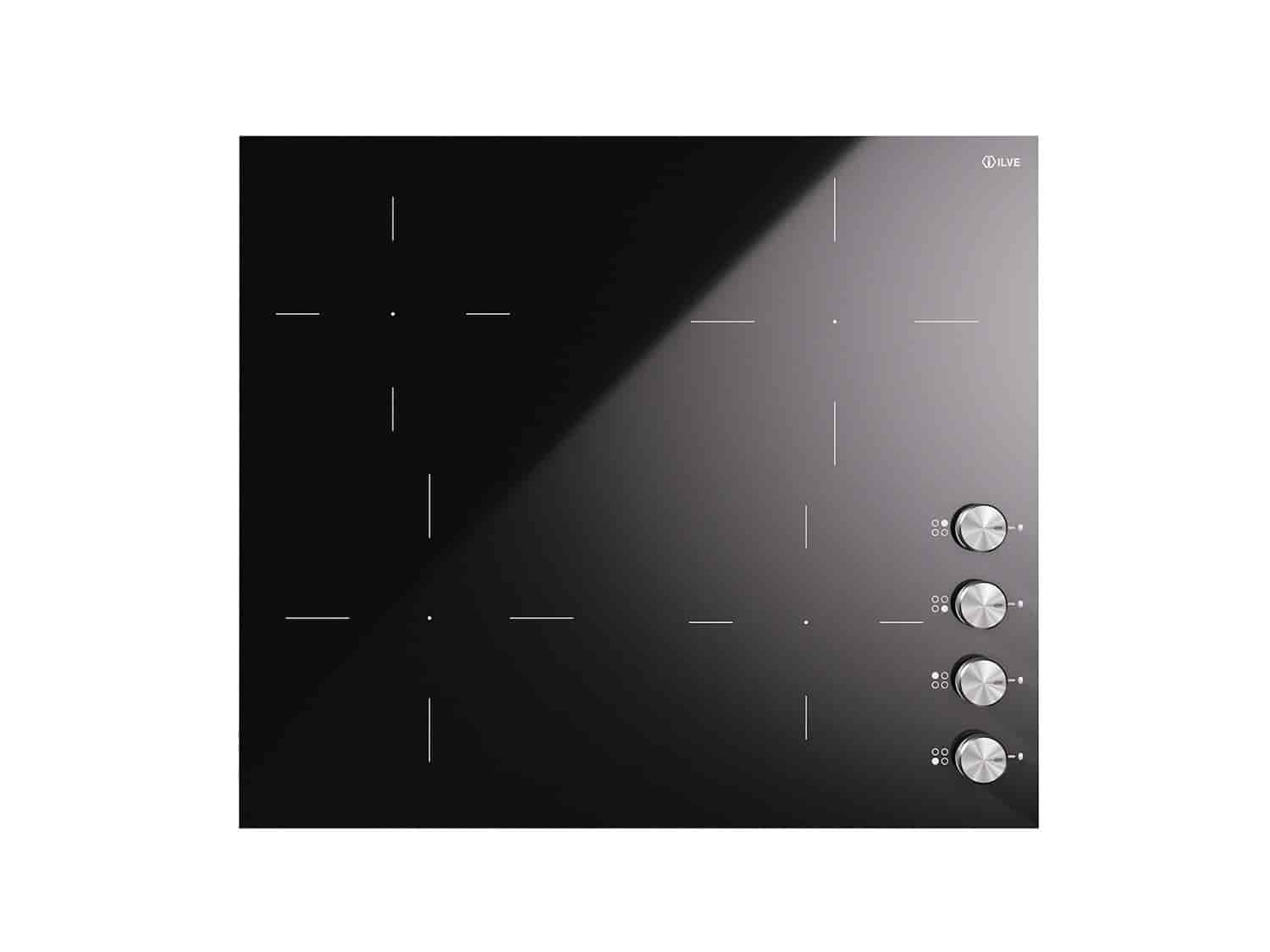 Professional Plus induktionshäll 60 cm, 4 zoner, vred satinerat