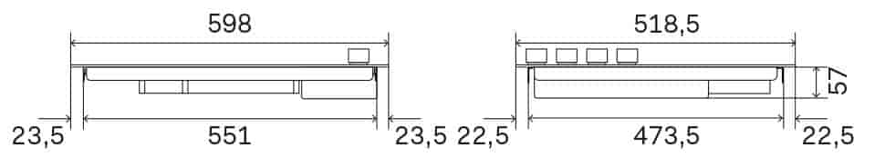 Ilve, Professional Plus induktionshäll 60 cm, 4 zoner, vred mattsvart