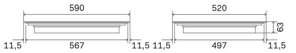 Ilve, Pro Line induktionshäll 60 cm, 4 zoner, touch