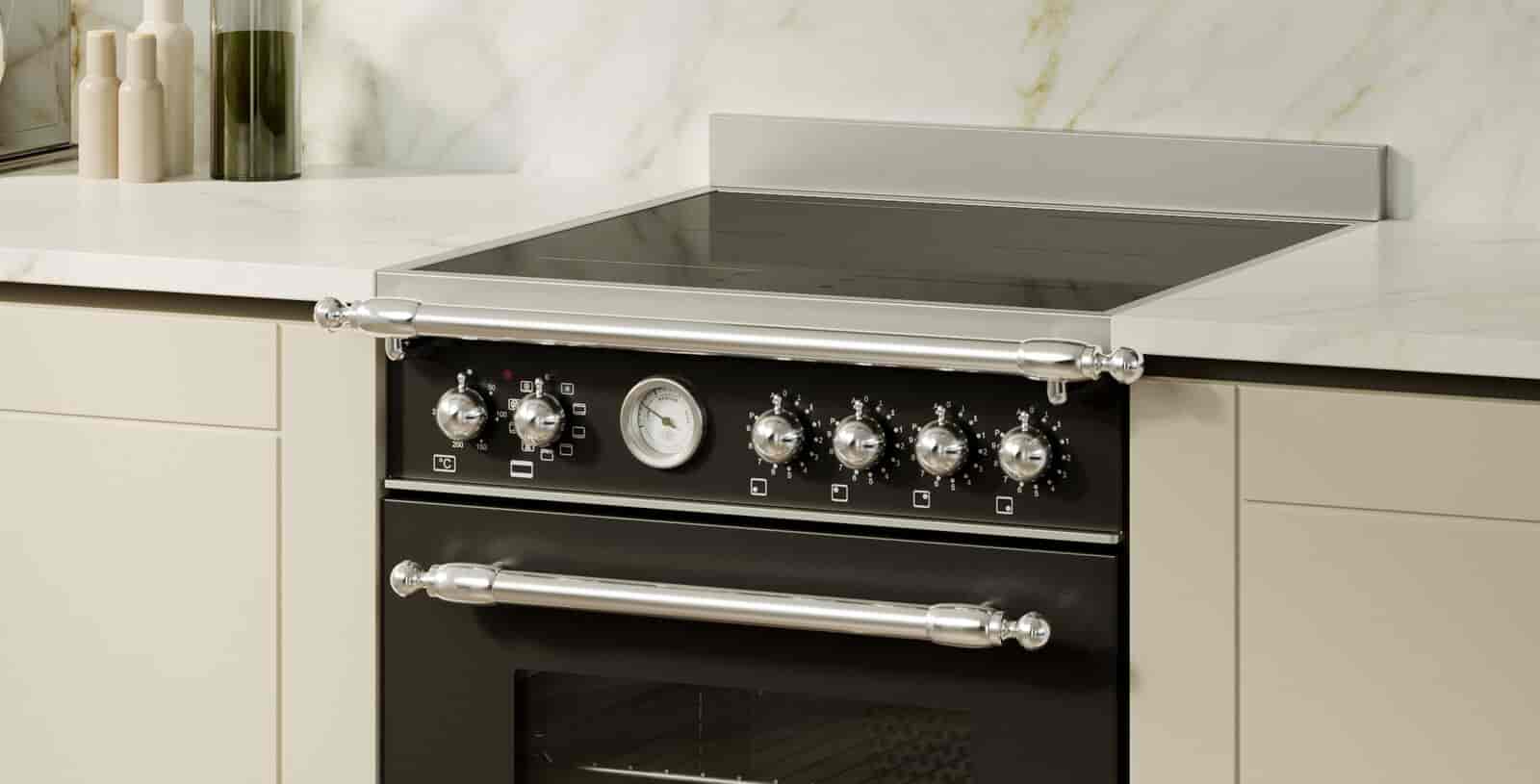 Bertazzoni, Heritage-serien, Induktionsspis, 60 cm, 4 zoner, 1 ugn. Mattsvart