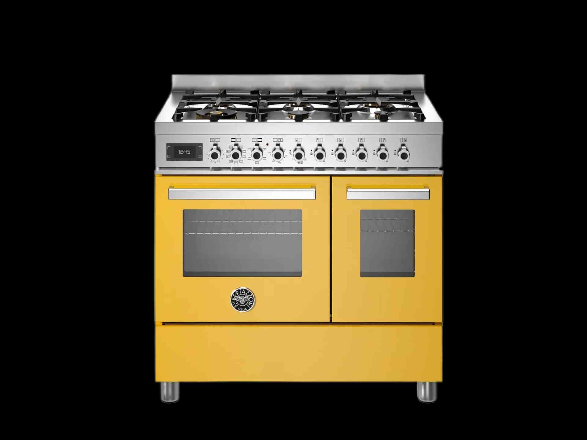 Bertazzoni Professional, Spis 90x60, 2 Ugnar, Gul