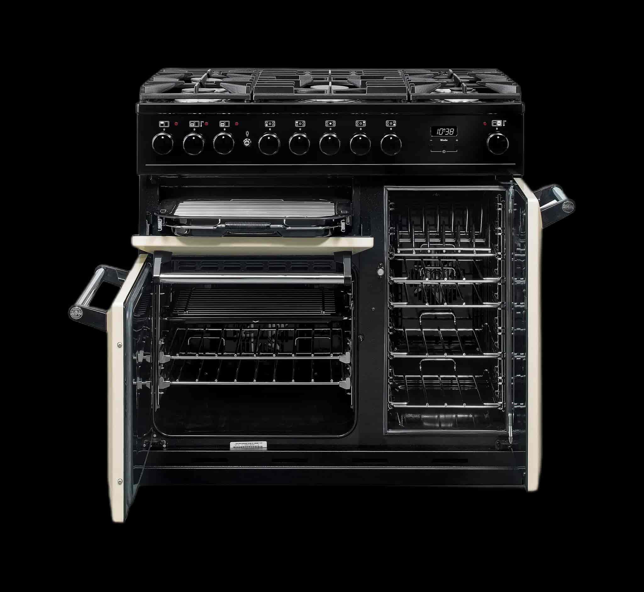 AGA Masterchef Deluxe Gasspis 90 cm, 3 ugnar, 5 brännare, ljusgrå