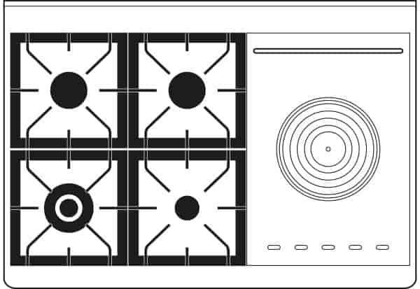 Ilve, Majestic spis 100 cm, induktion 6 zoner, 2 ugnar 60+30