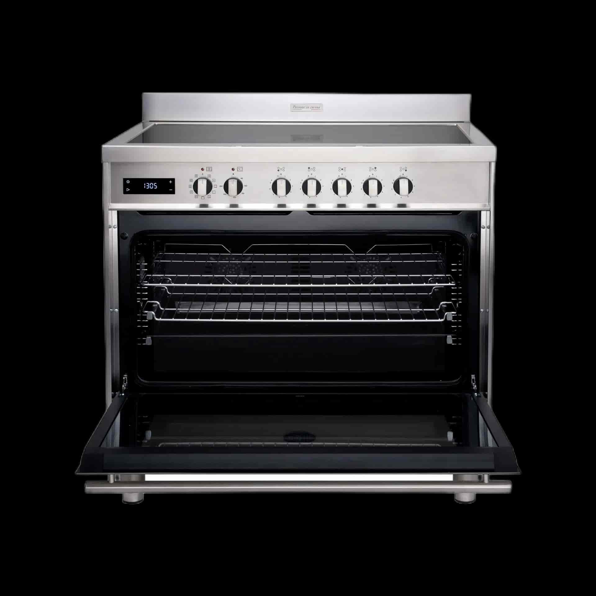 Boretti Milano Induktionsspis 90cm, 5 zoner + Flex, 1 ugn, rostfri