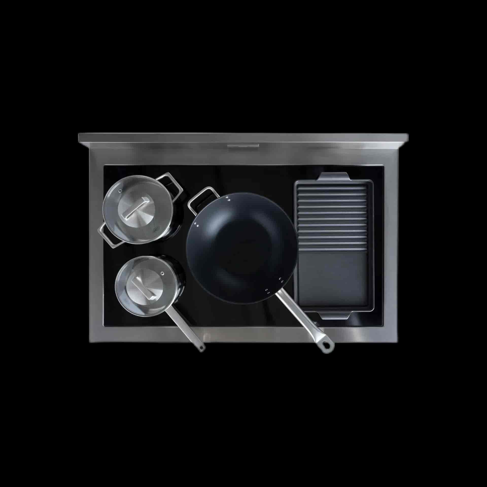 Boretti Milano Induktionsspis 90cm, 5 zoner + Flex, 1 ugn, rostfri