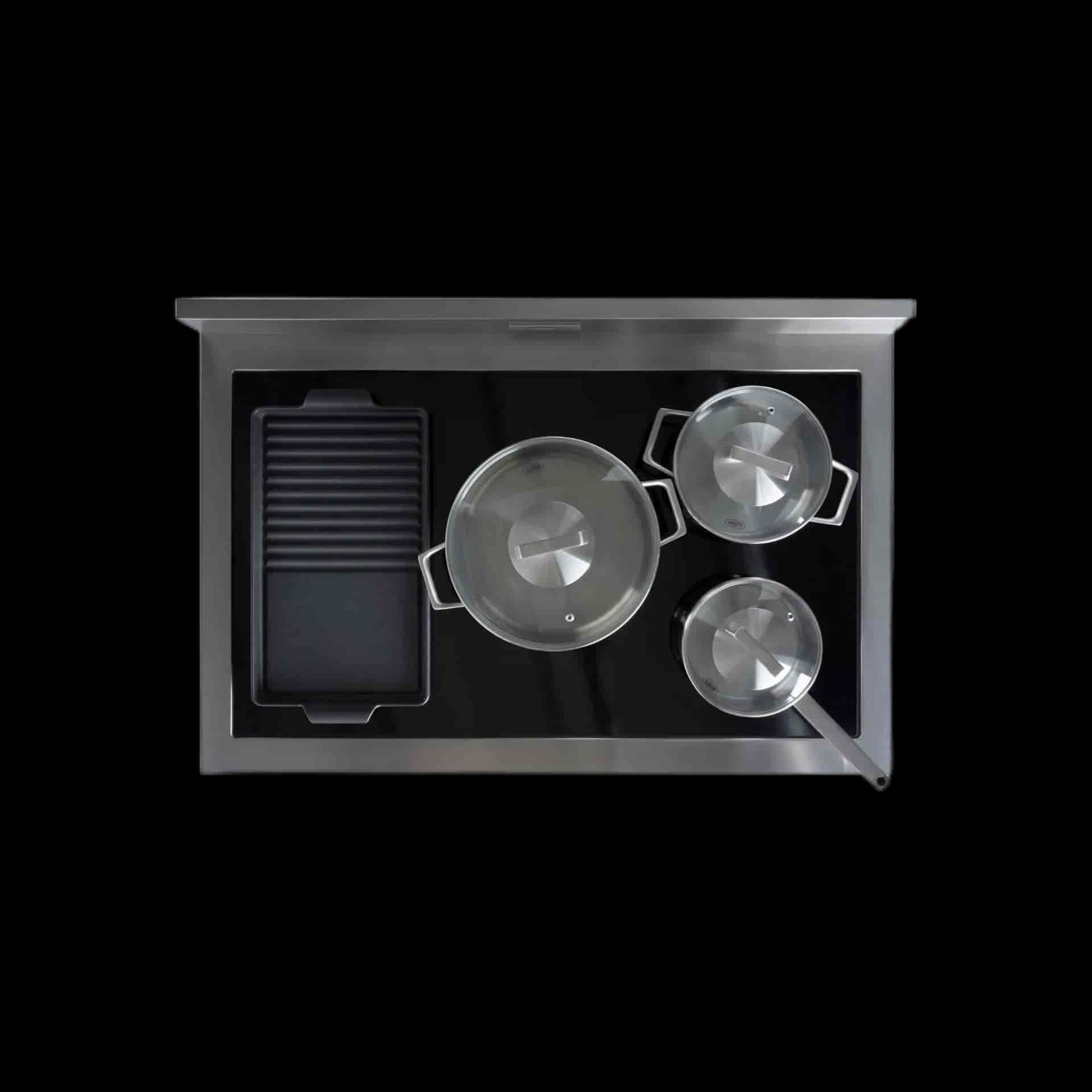 Boretti Milano Induktionsspis 90cm, 5 zoner + Flex, 1 ugn, svart