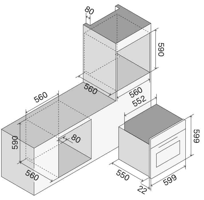 Ilve, Panoramagic multifunktionsugn 60, 30-320°C, TFT-display, rostfritt/svart
