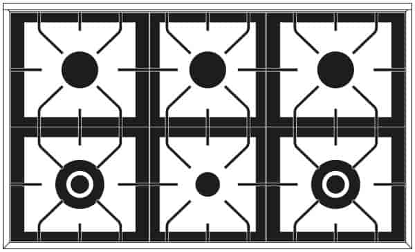 Ilve, Professional Plus spis 100 cm, 6 gas, ugn 60+40