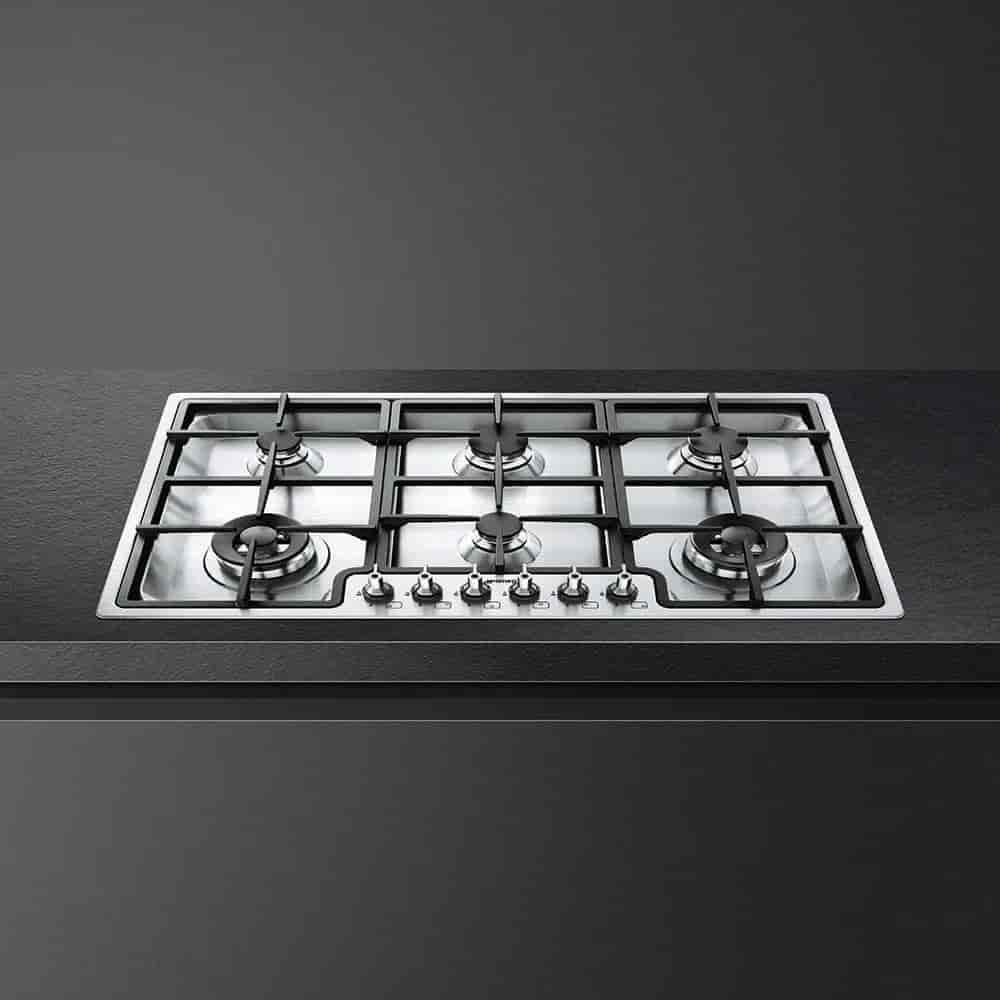 Smeg gashäll, PGF96, Rostfritt stål