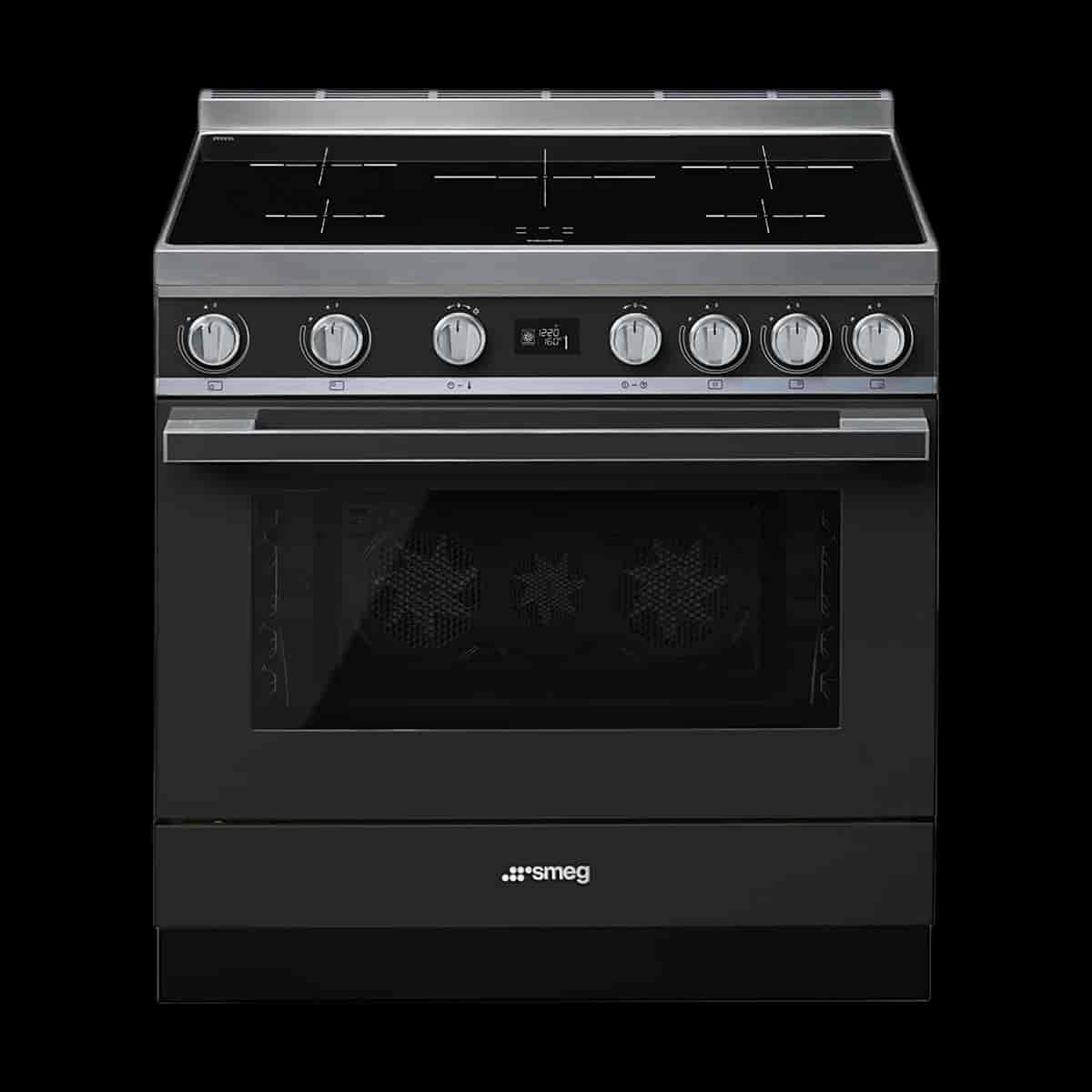 Smeg Portofino Induktionsspis, Pyrolysugn, 90cm, Antracit - CPF9IPAN         