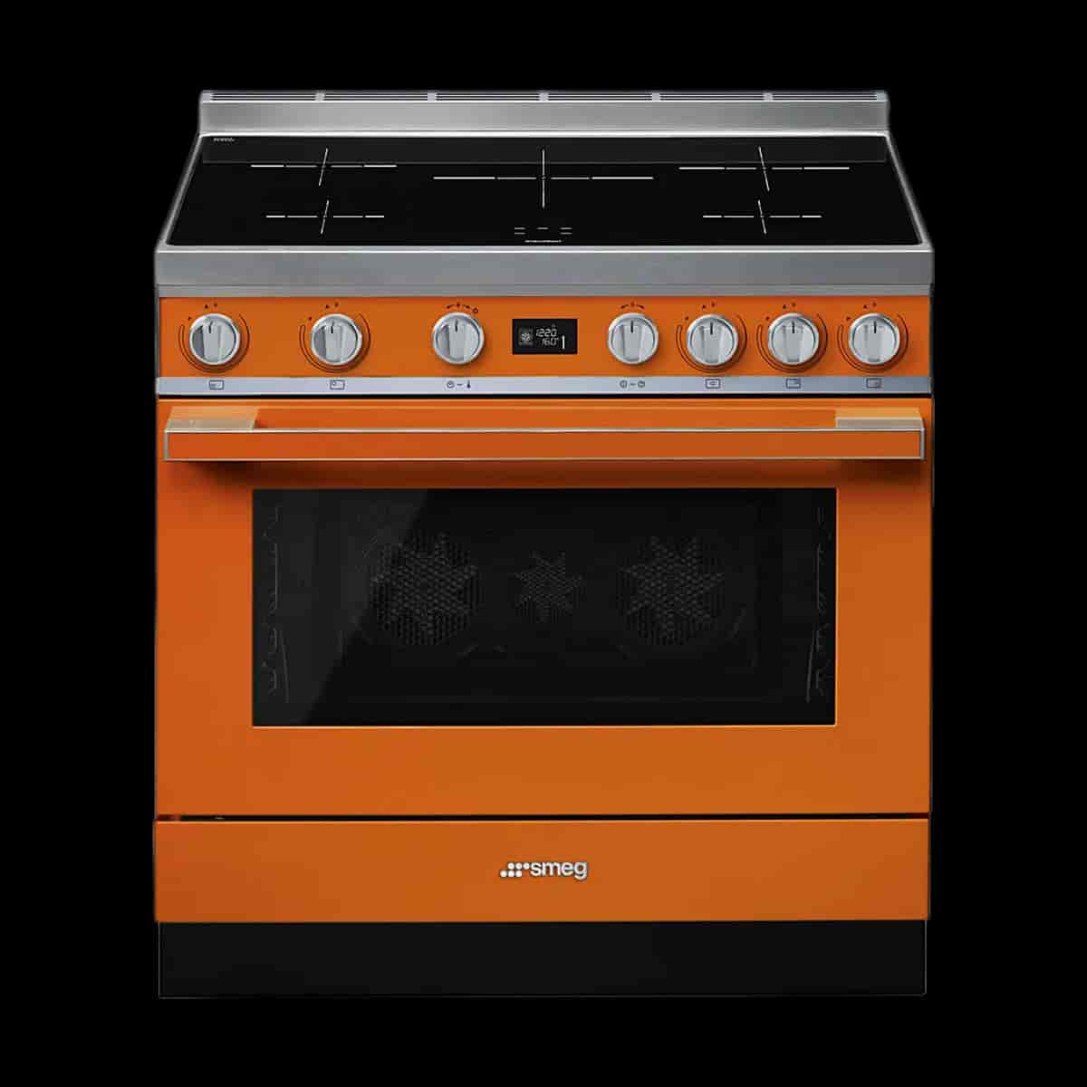 Smeg Portofino Induktionsspis, Pyrolysugn, 90cm Orange - CPF9IPOR
