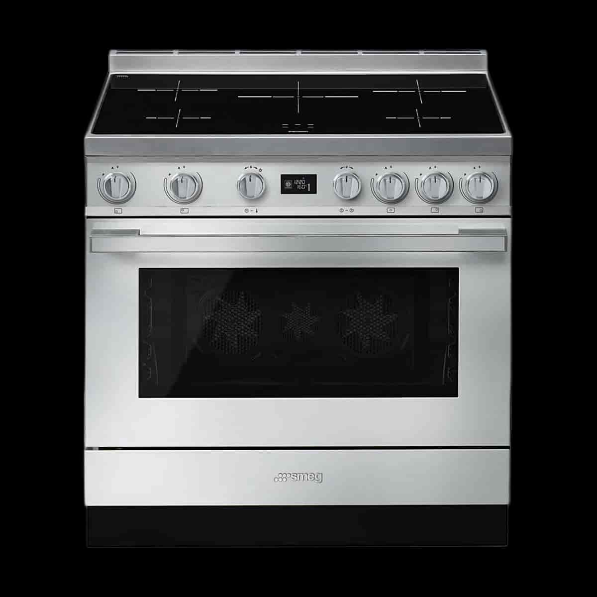 Smeg Portofino Induktionsspis, Pyrolysugn, 90cm, Rostfritt stål - CPF9IPX