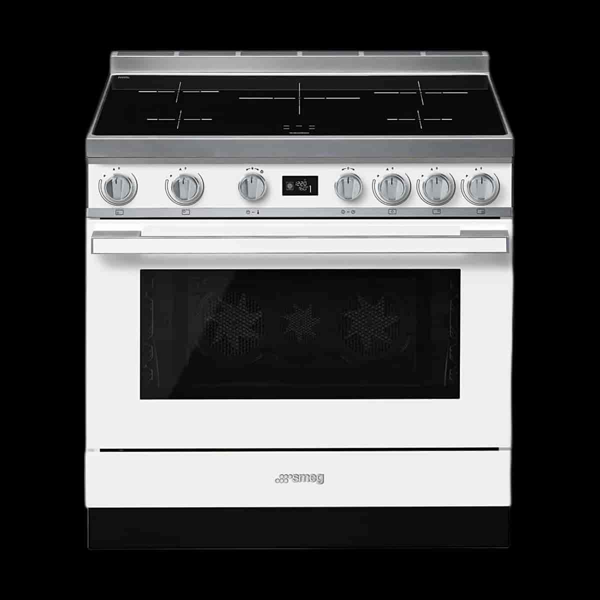 Smeg Portofino Induktionsspis, Pyrolysugn, 90cm, Vit - CPF9IPWH