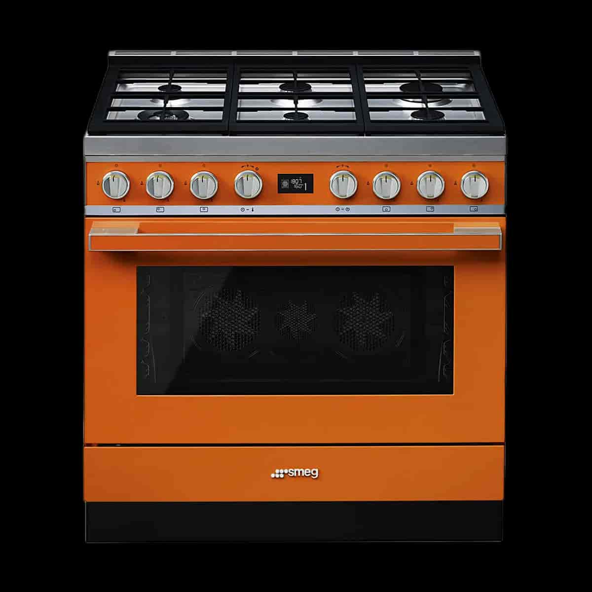 Smeg Portofino Gasspis, 90cm Orange, CPF9GMOR