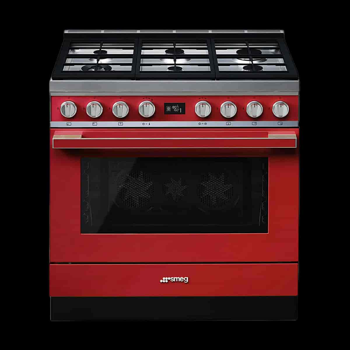 Smeg Portofino Gasspis, 90cm Röd, CPF9GMR