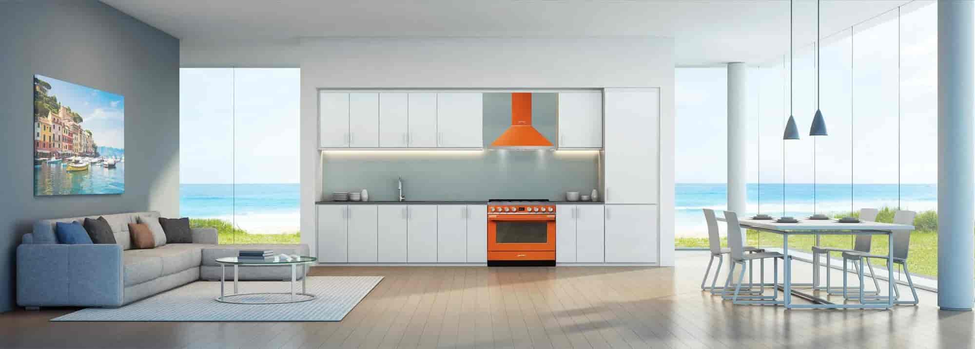 Smeg Portofino Gasspis, 90cm Orange, CPF9GMOR