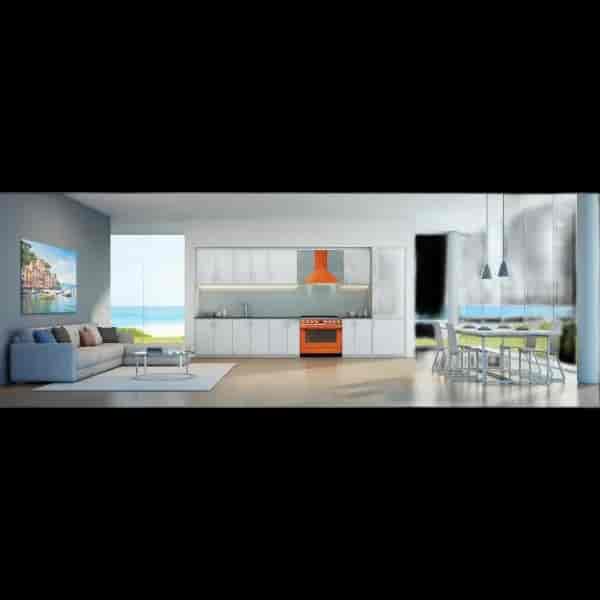 Smeg Portofino Gasspis, Pyrolysugn, 90cm Orange, CPF9GPOR