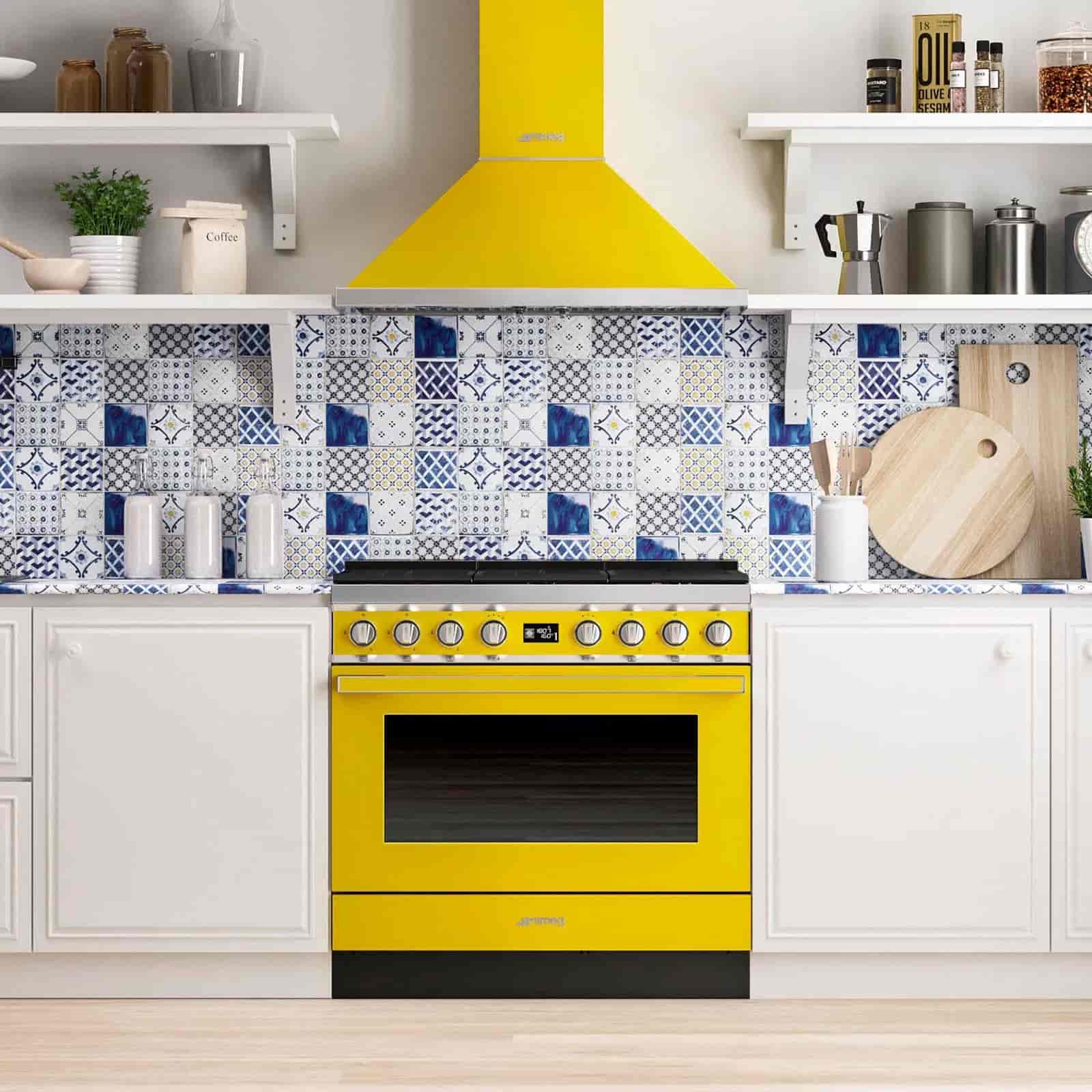 Smeg Portofino, 90cm Gul, KPF9YW
