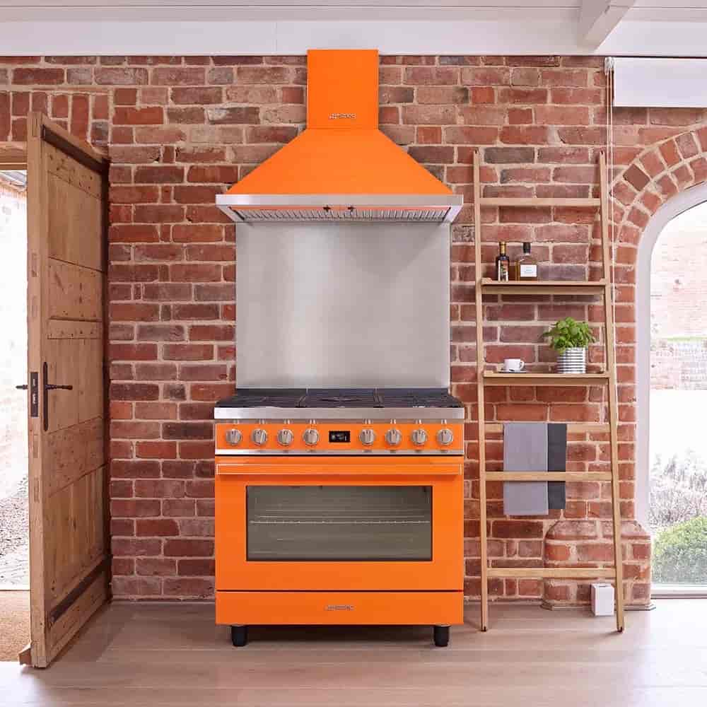 Smeg Portofino Gasspis, 90cm Orange, CPF9GMOR