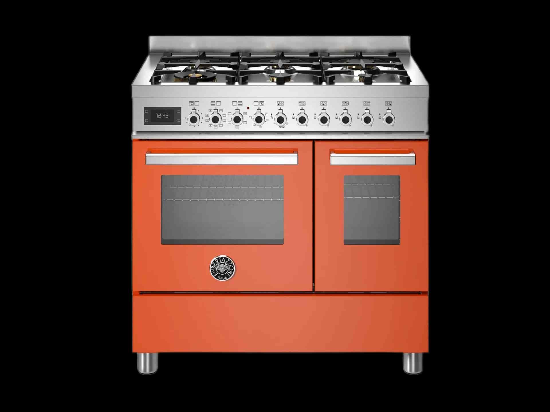 Bertazzoni Professional, Spis 90x60, 2 Ugnar, Orange