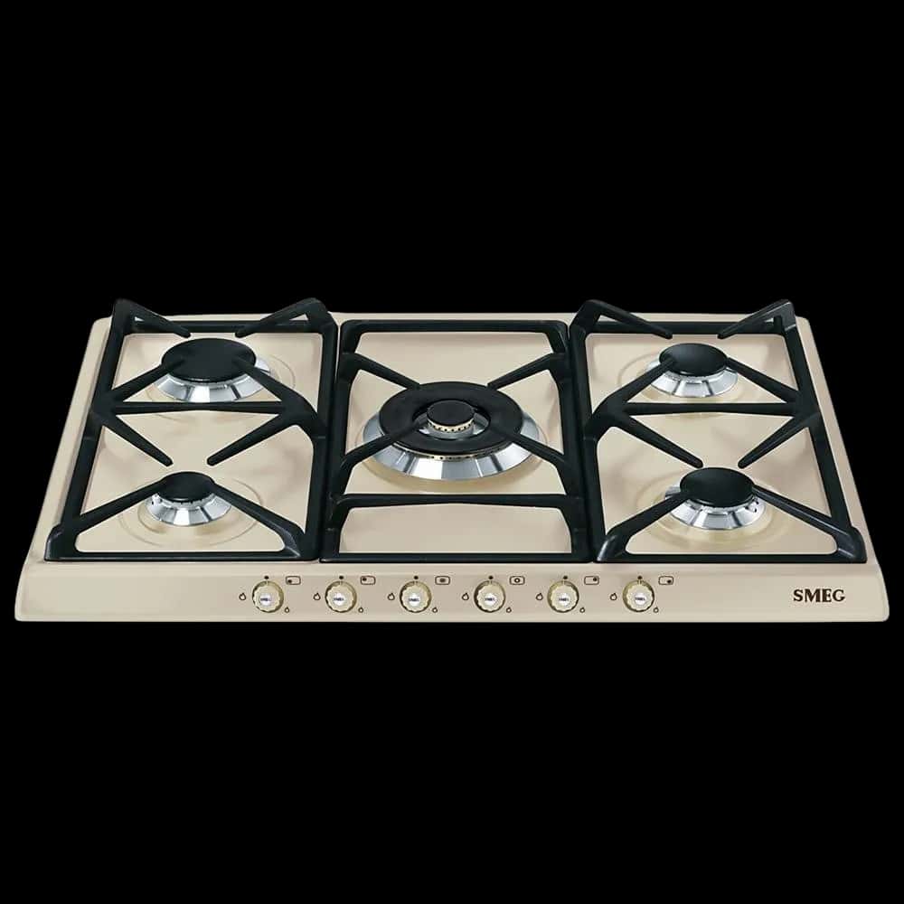 Smeg Cortina Gashäll 70cm, Krämvit + Mässing (SR775PO)