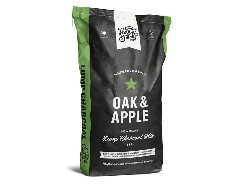 HOLY SMOKE BBQ - RESTAURANT GRADE LUMP CHARCOAL MIX OAK / APPLE, 5KG