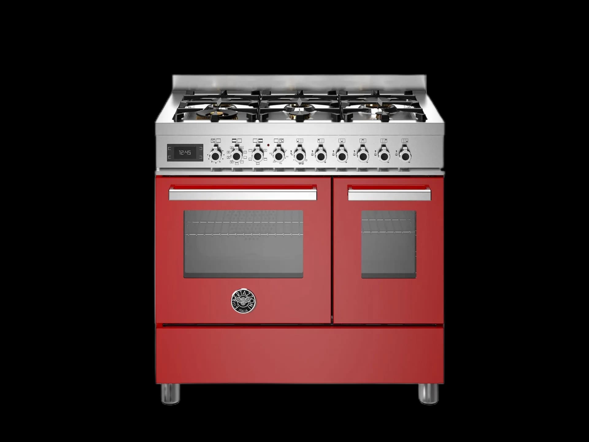 Bertazzoni Professional, Gasspis 90x60, 2 Ugnar, Röd