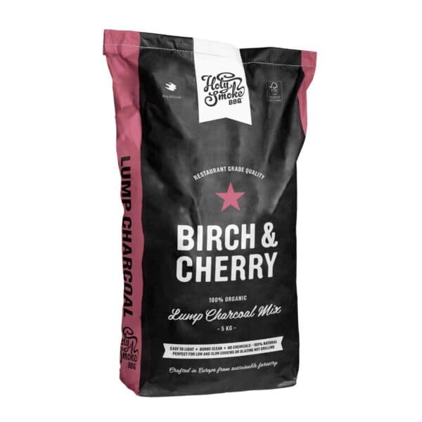 HOLY SMOKE BBQ - RESTAURANT GRADE LUMP CHARCOAL MIX BIRCH / CHERRY, 5KG