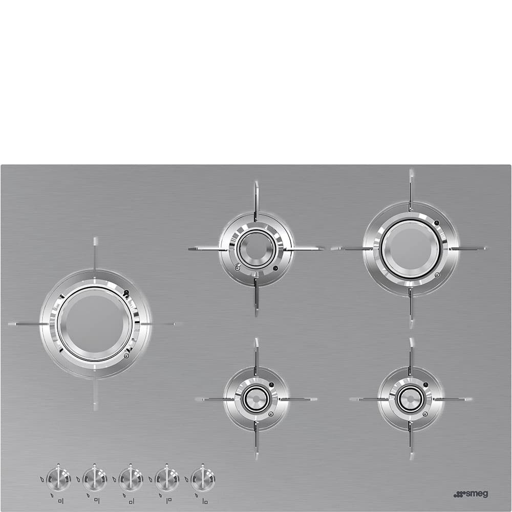 Smeg, Gashäll 70/75 cm Rostfritt stål Dolce Stil Novo