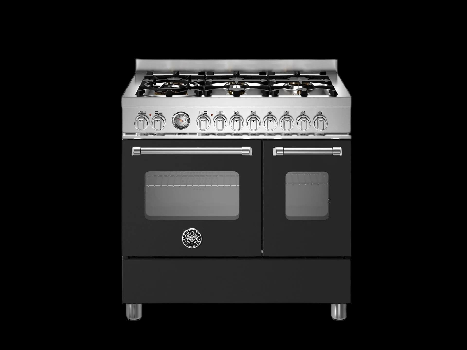 Bertazzoni Master, Gasspis 90x60 2 Ugnar, Svart