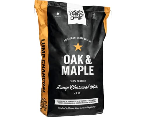 HOLY SMOKE BBQ - RESTAURANT GRADE PREMIUM CHARCOAL OAK / MAPLE 8KG