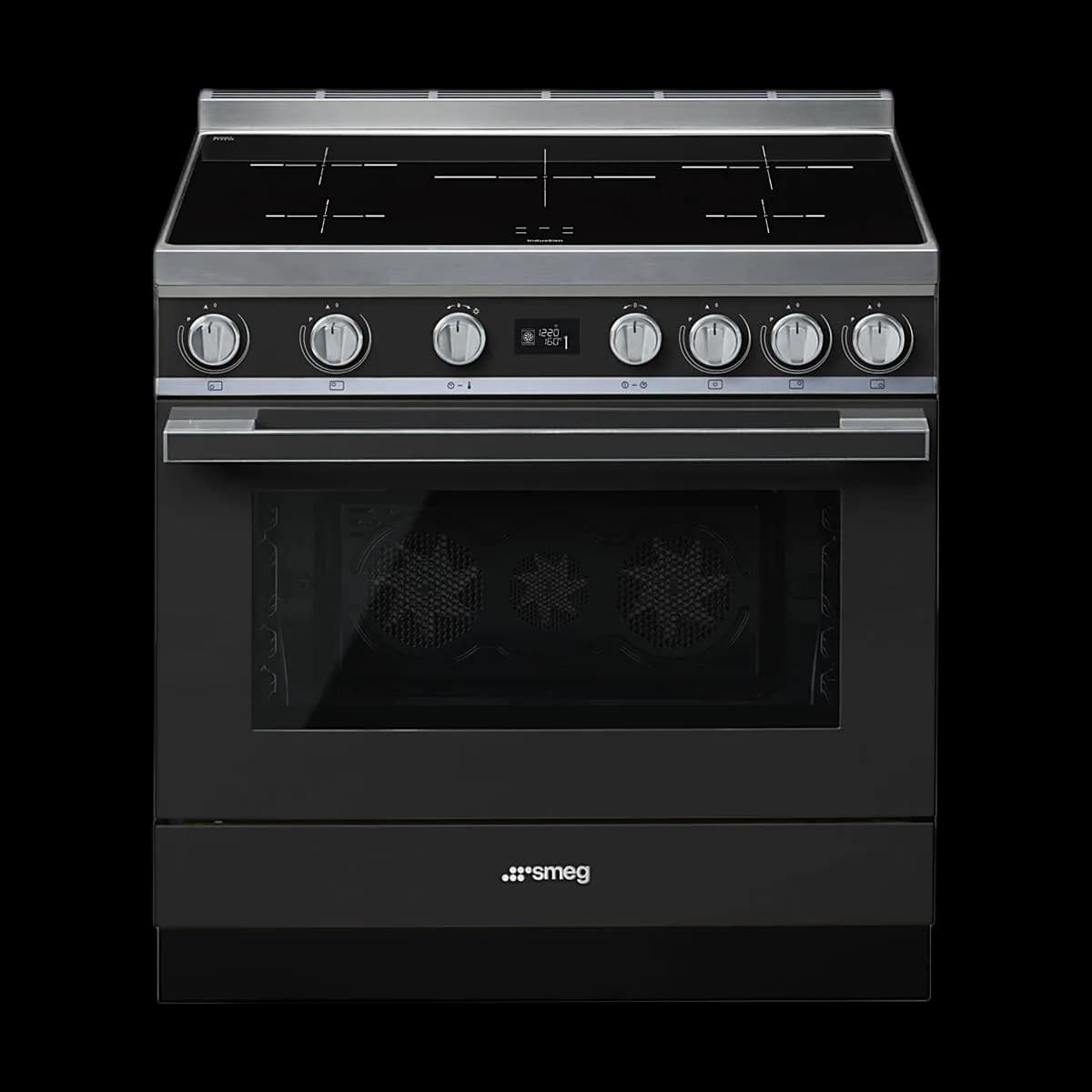 Smeg Portofino Induktionsspis, Pyrolysugn, 90cm, Antracit - CPF9IPAN         